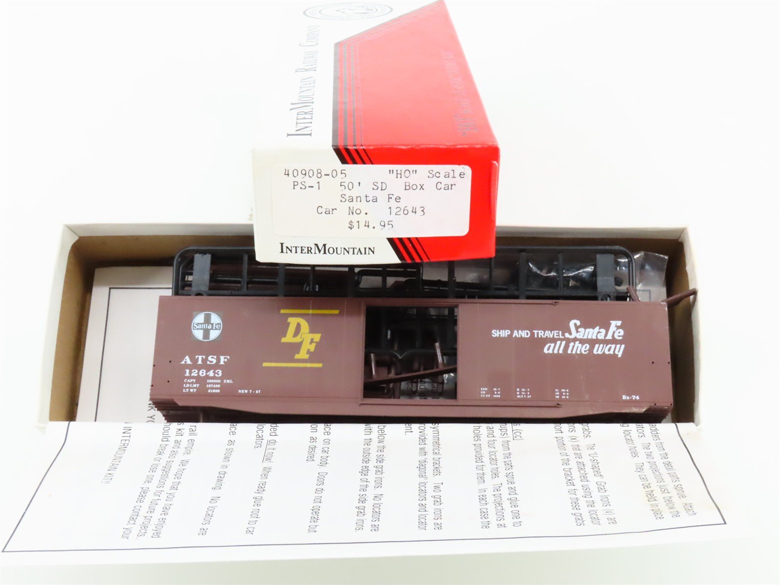 HO Scale Intermountain 40908-05 ATSF Santa Fe 50' Boxcar #12643 Kit