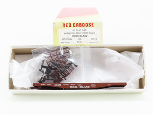 HO Scale Red Caboose RC-2208b RI Rock Island 42 Fishbelly Flatcar #93074 Kit