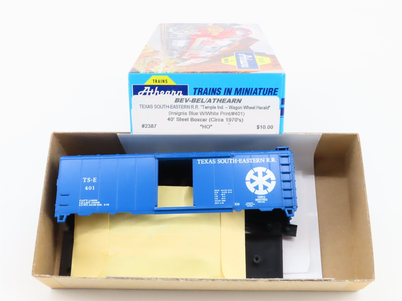 HO Scale Bev-Bel 2387 TSE Texas South-Eastern 40' Boxcar #401 Kit