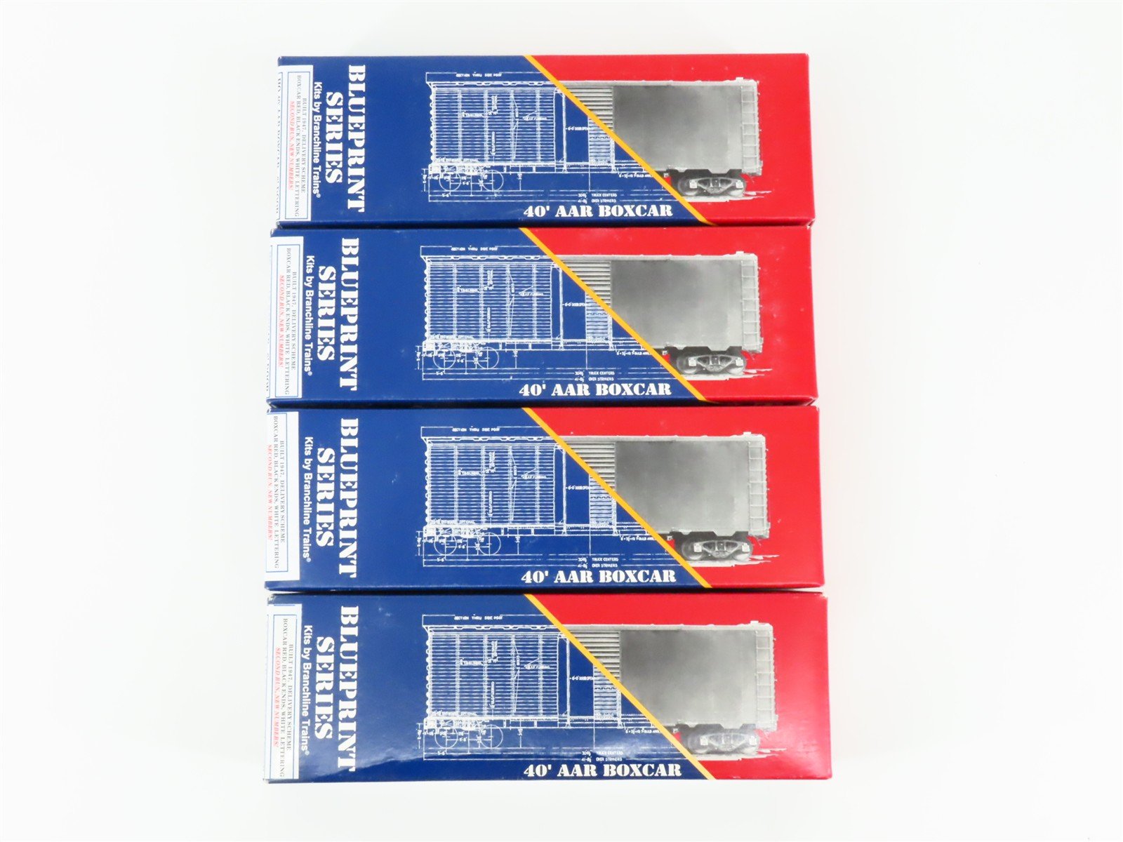 LOT of 4 HO Scale Branchline 1413 GM&O Gulf Mobile & Ohio 40' Boxcar Kits