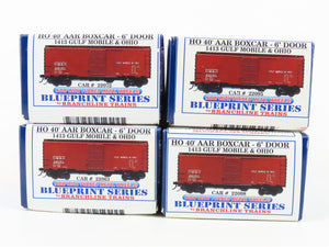 LOT of 4 HO Scale Branchline 1413 GM&O Gulf Mobile & Ohio 40' Boxcar Kits