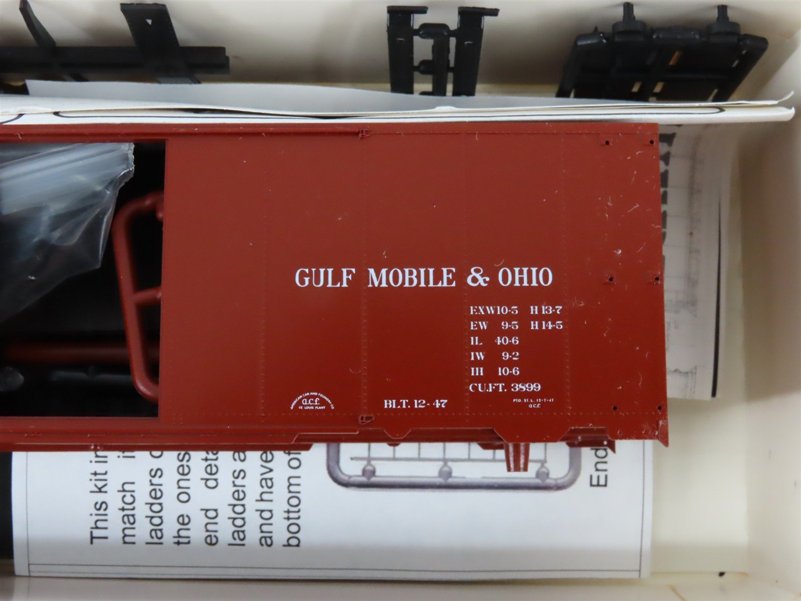 LOT of 4 HO Scale Branchline 1413 GM&O Gulf Mobile & Ohio 40' Boxcar Kits