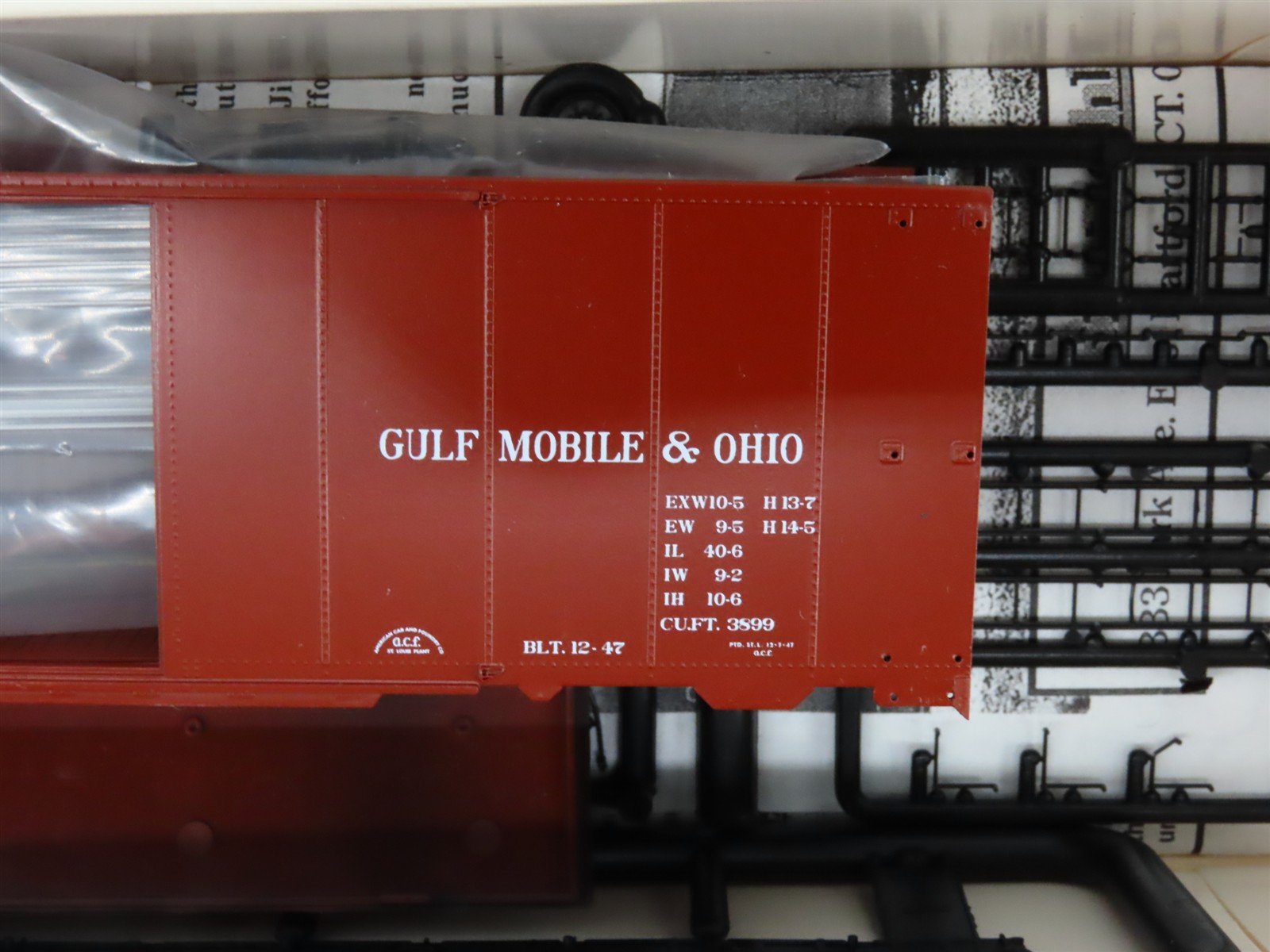 LOT of 4 HO Scale Branchline 1413 GM&O Gulf Mobile & Ohio 40' Boxcar Kits