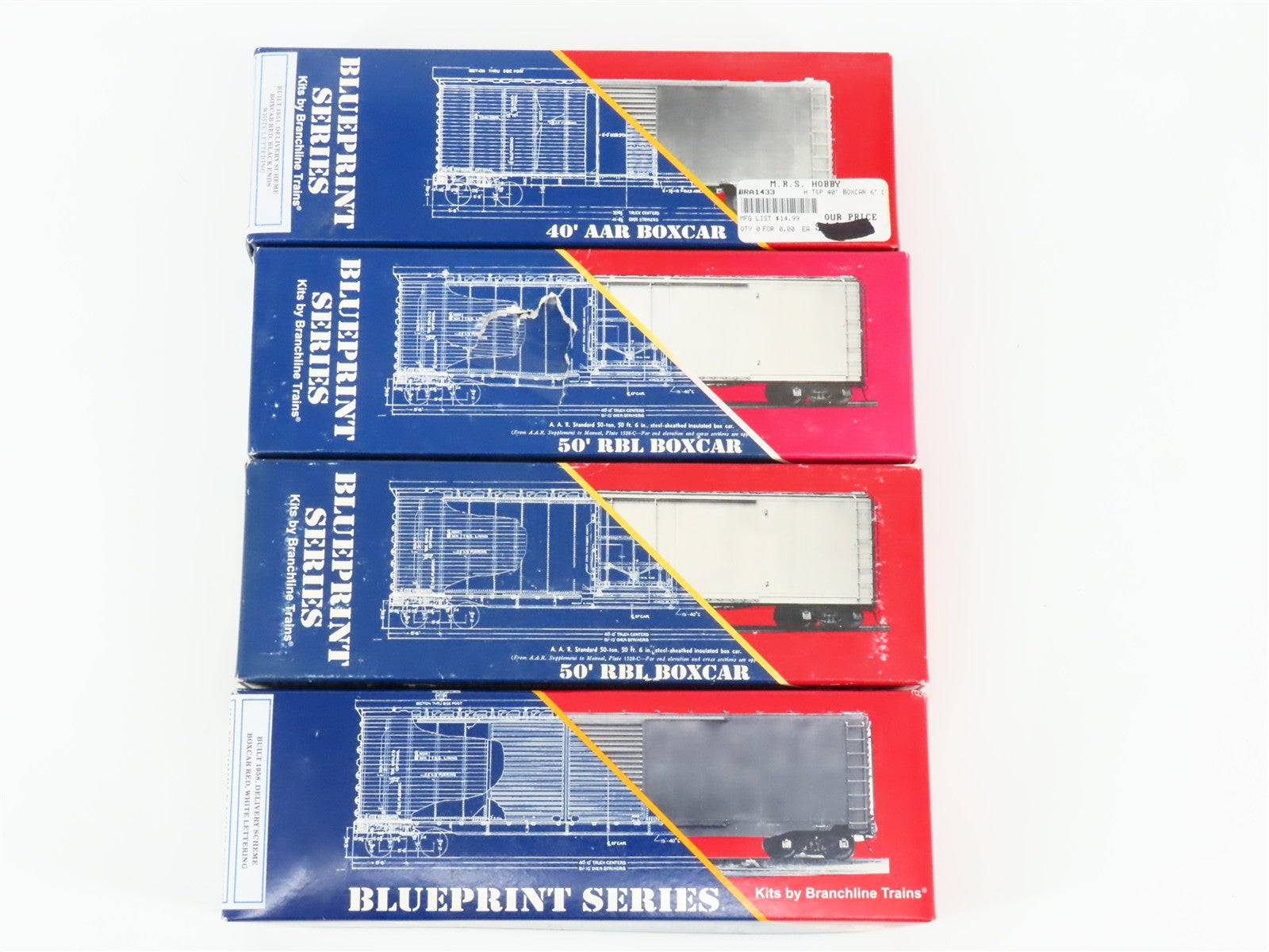 LOT of 4 HO Scale Branchline T&P Texas & Pacific 40' Postwar & 50' Boxcar Kits