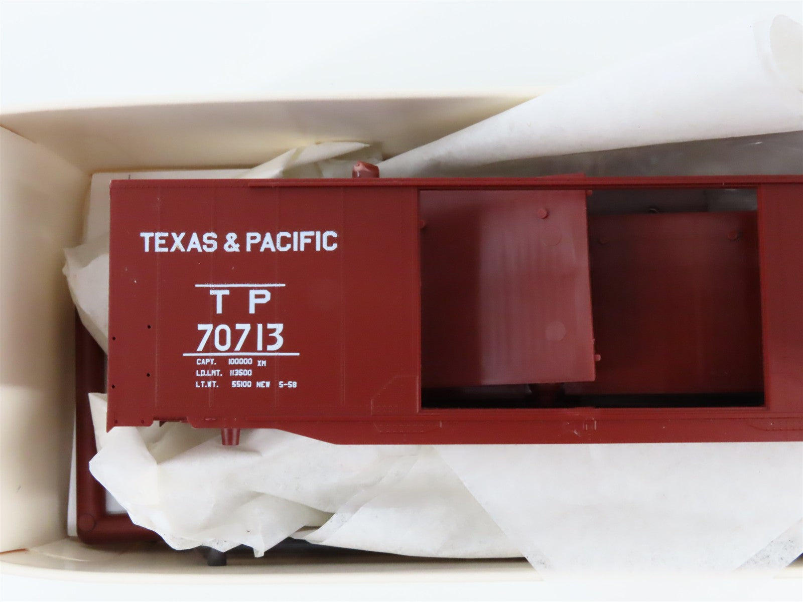 LOT of 4 HO Scale Branchline T&P Texas & Pacific 40' Postwar & 50' Boxcar Kits