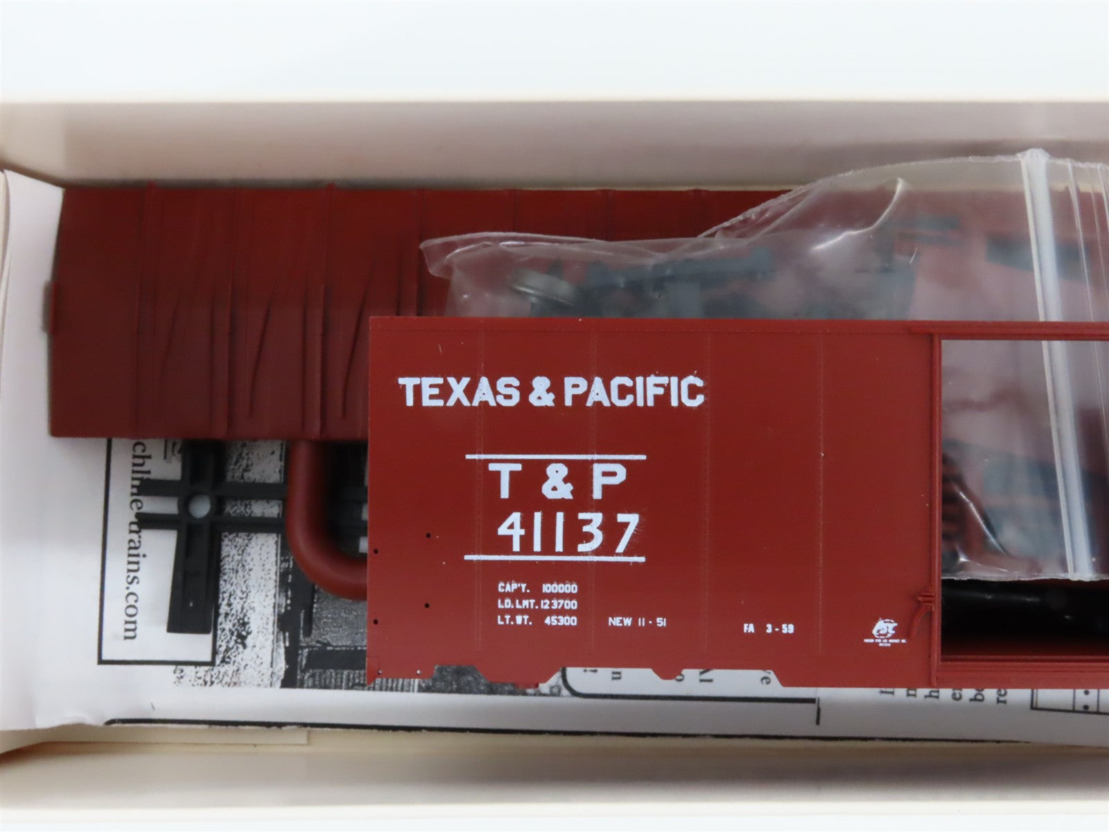 LOT of 4 HO Scale Branchline T&P Texas & Pacific 40' Postwar & 50' Boxcar Kits