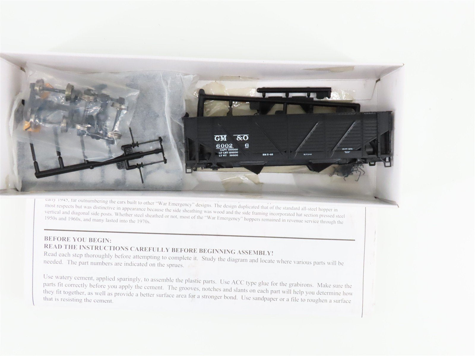 LOT of 4 HO Proto 2000 GM&O Gulf Mobile & Ohio 50-Ton War Emergency Hopper Kits