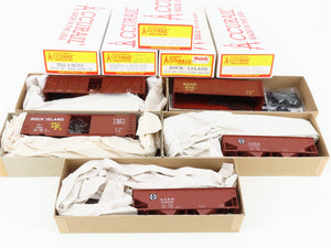 LOT of 5 HO Scale Accurail ATSF/RI/T&P/M&NF Open Hopper & Assorted Boxcar Kits