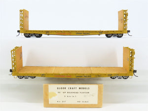 HO Scale Gloor Craft 317 UP Union Pacific 55' Bulkhead Flat Cars 2-Pack - Custom