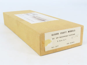 HO Scale Gloor Craft 317 UP Union Pacific 55' Bulkhead Flat Cars 2-Pack - Custom