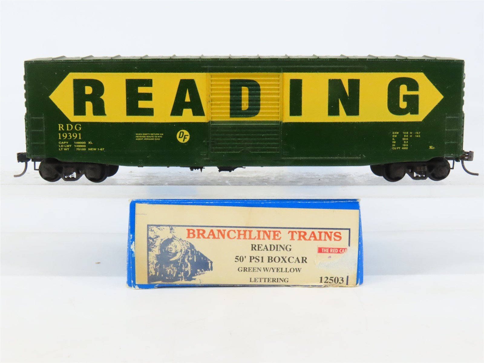 HO Branchline / E&C Shops 12503 RDG Reading 50' PS1 Box Car #19391 - UPGRADED