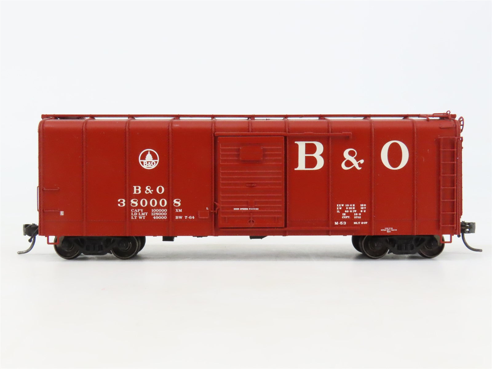 HO Scale Fox Valley FVM B&O Baltimore & Ohio 40' Wagon Top Box Car #380008