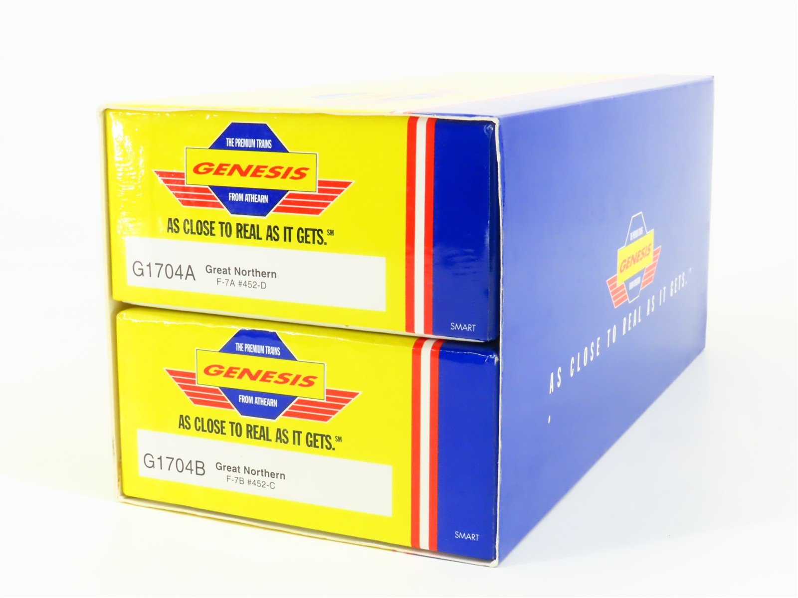 HO Scale Athearn Genesis G1704 GN Great Northern EMD F7A/B Diesel Set #452D/452C