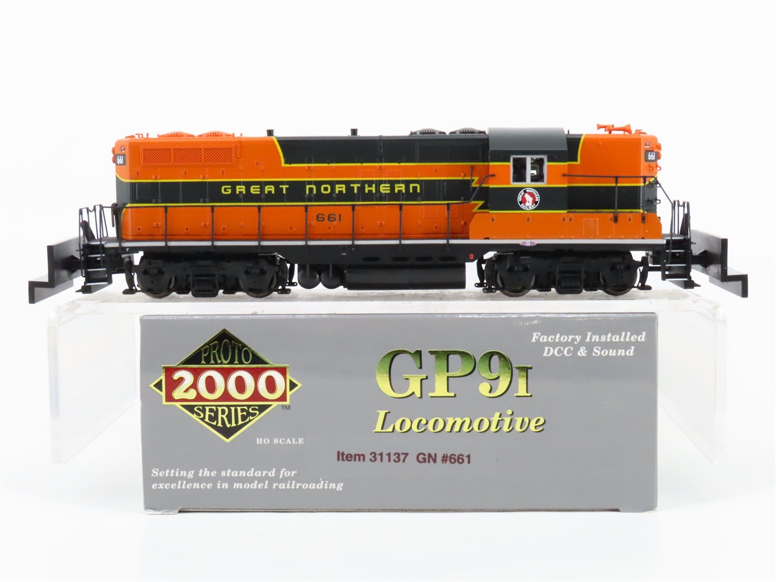 HO Proto 2000 31137 GN Great Northern GP9I Diesel #661 w/DCC & Sound - BAD GEARS