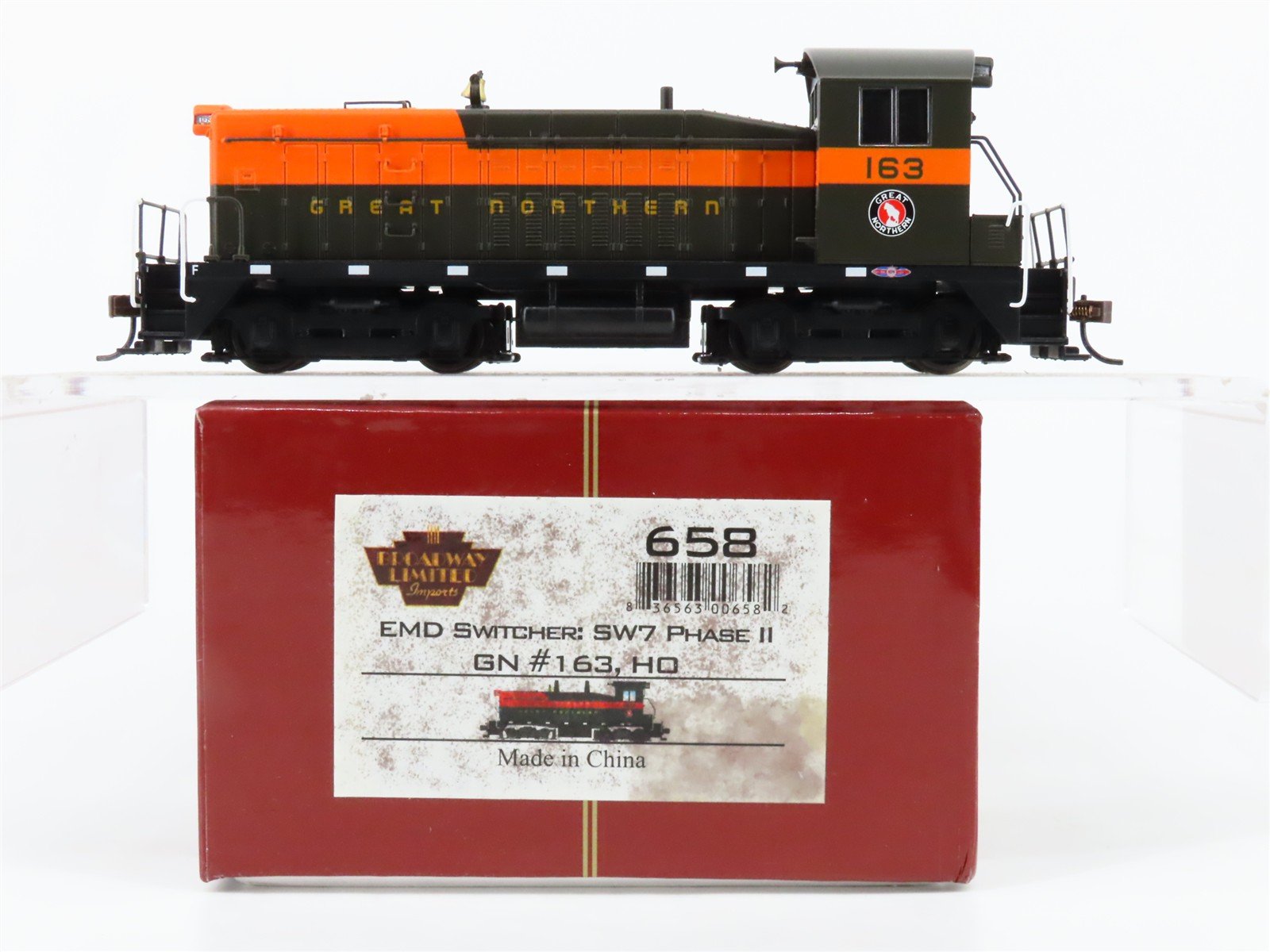 HO Broadway Limited BLI 658 GN Great Northern EMD SW7 Diesel #163 w/ DCC & Sound