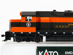 HO Scale KATO 37-3004 GN Great Northern EMD GP35 Ph. 1C Diesel #3040 - DCC Ready
