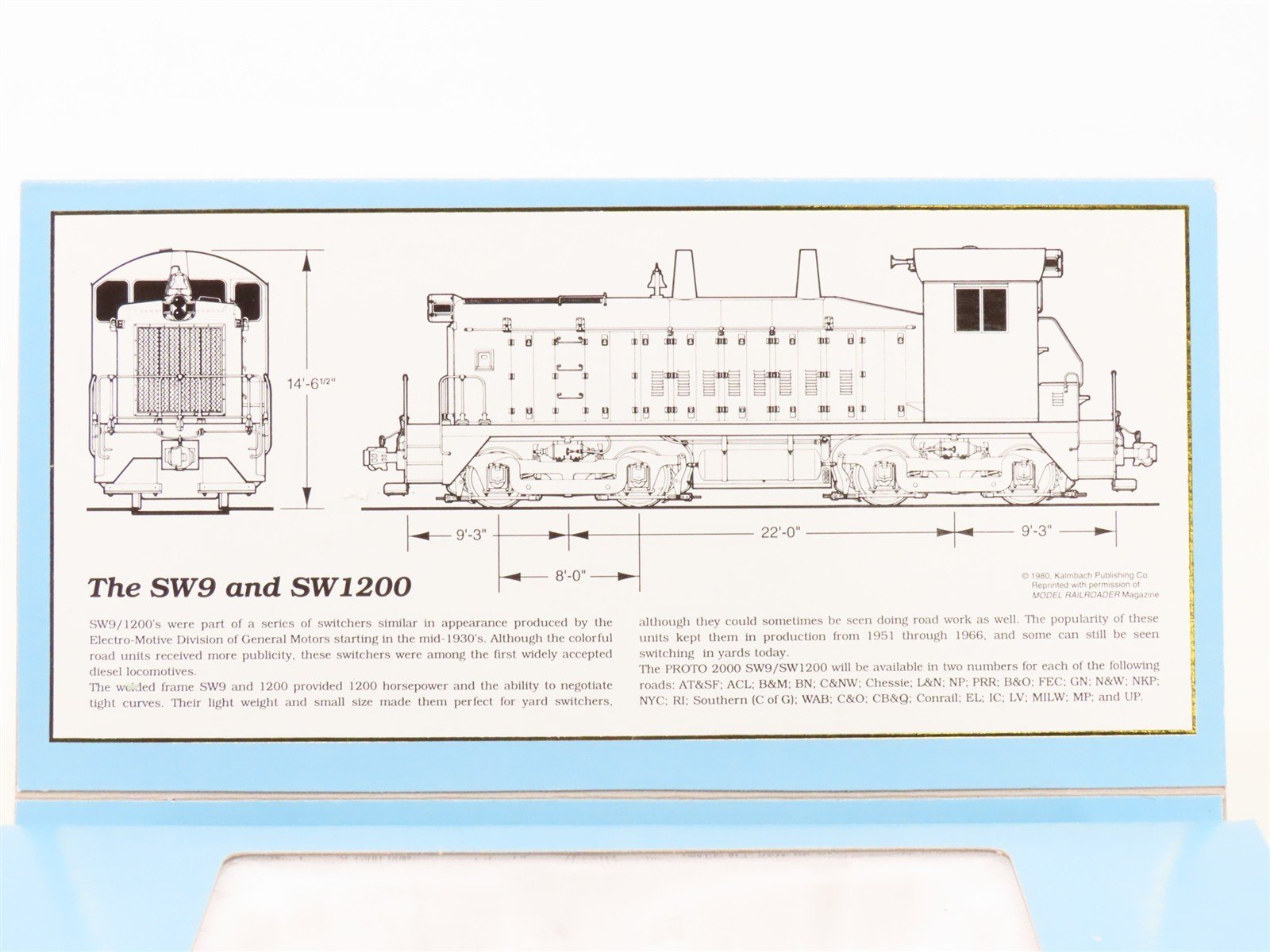 HO Scale Proto 2000 21136 GN Great Northern EMD SW9 Diesel Switcher #14
