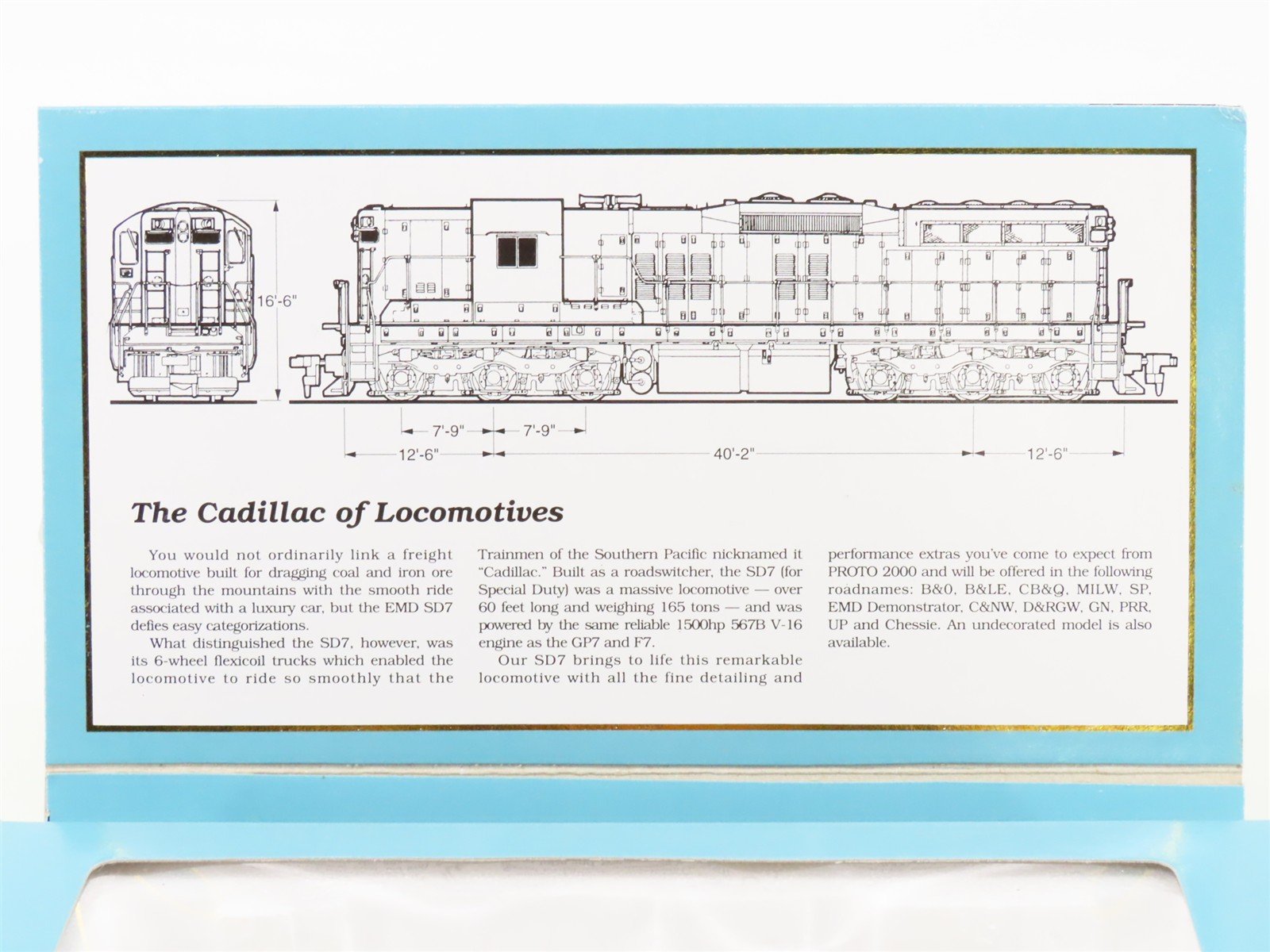 HO Scale Proto 2000 8096 GN Great Northern EMD SD7 Diesel #569 - DCC Ready