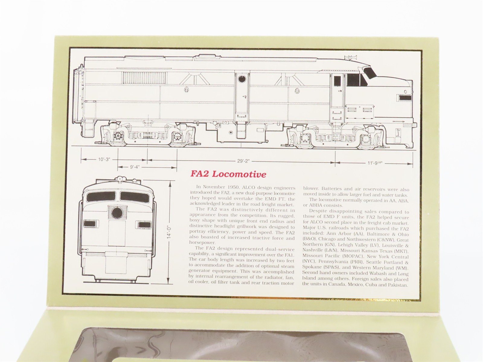 HO Scale Proto 2000 8360 GN Great Northern ALCO FA2 Diesel Locomotive #279