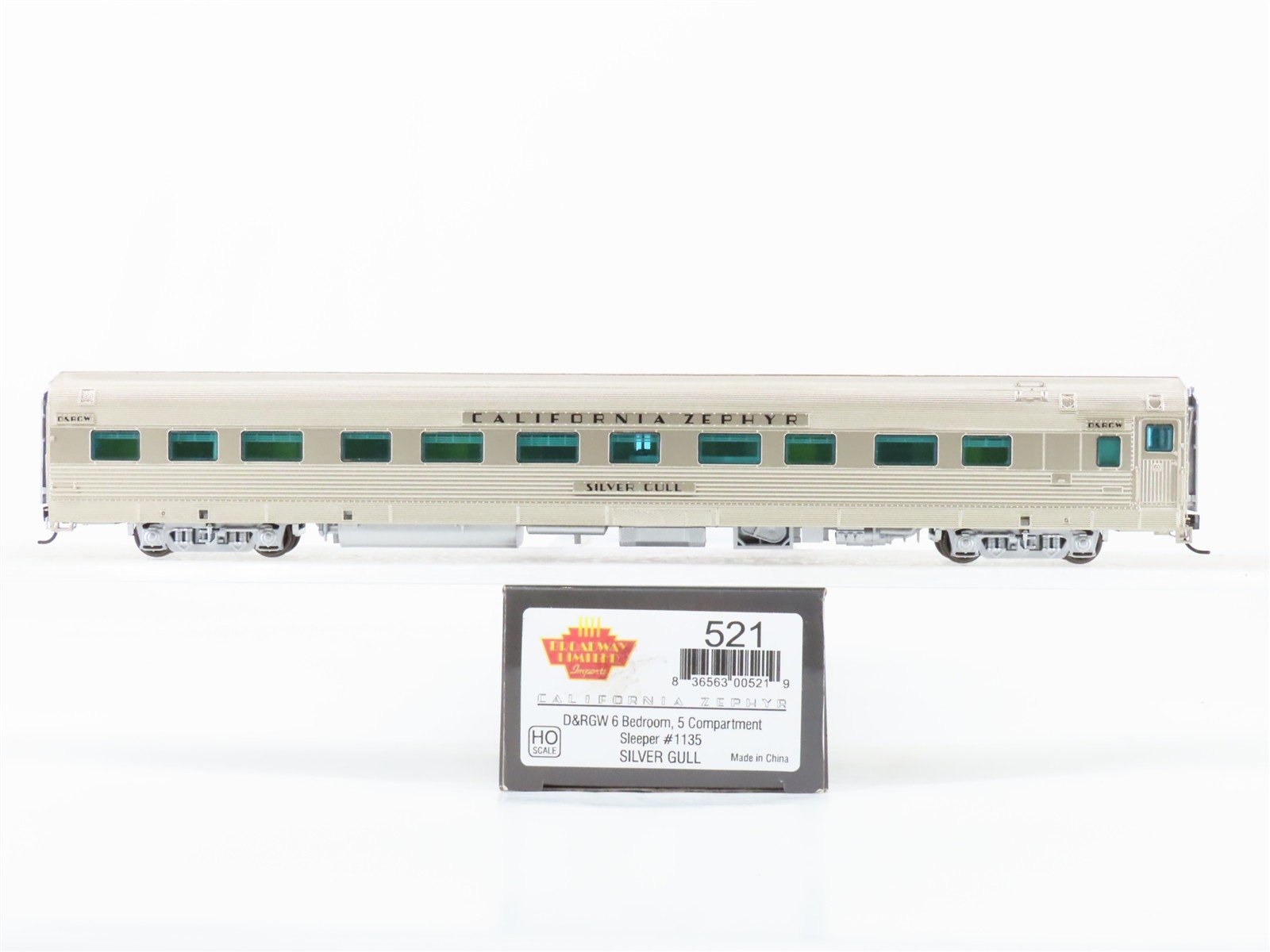 HO Broadway Limited BLI 521 D&RGW California Zephyr 6-5 Sleeper Passenger #1135
