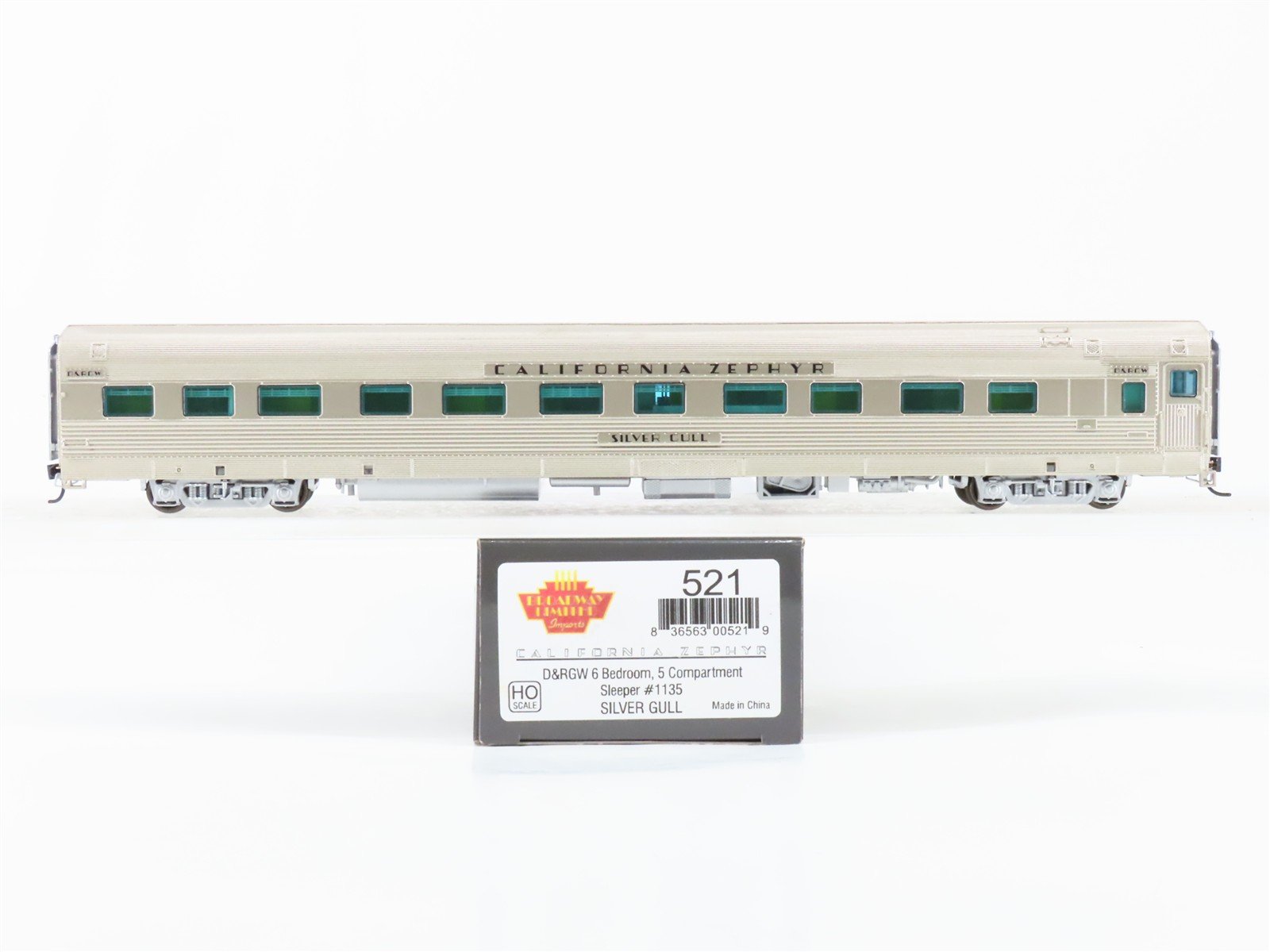 HO Broadway Limited BLI 521 D&RGW California Zephyr 6-5 Sleeper Passenger #1135
