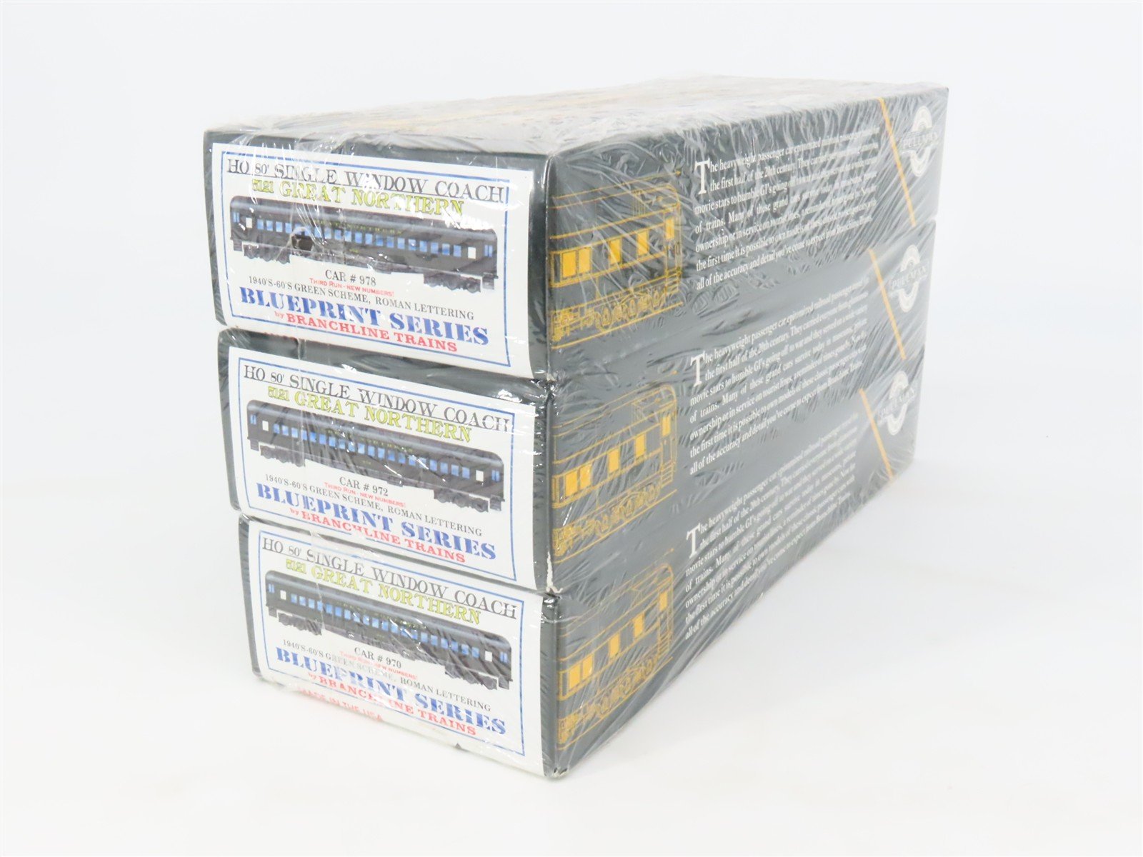 HO Scale Branchline Blueprint Kit 5121 GN 80' Coach Passenger 3-Car Set - SEALED