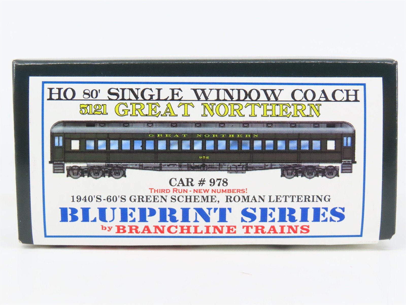 HO Branchline Blueprint Kit 5351 GN Great Northern 80' Coach Passenger #978