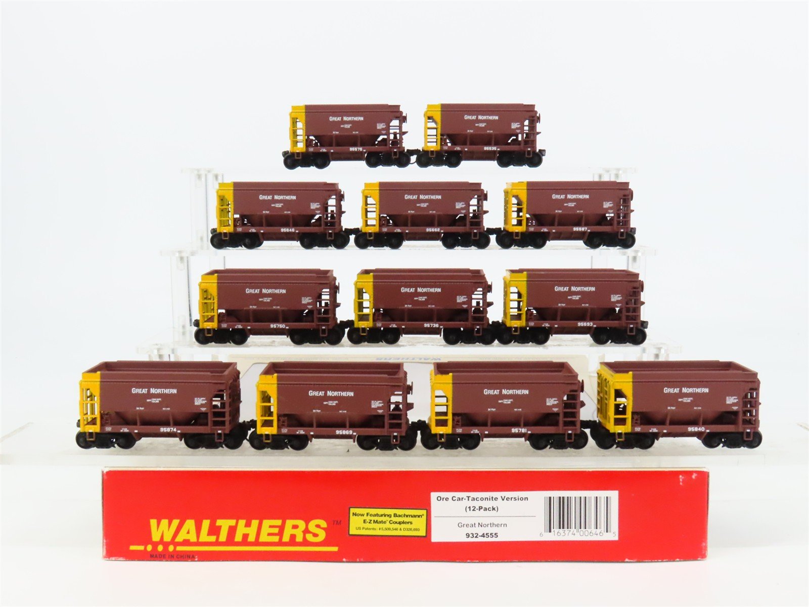 HO Scale Walthers 932-4555 GN Great Northern Taconite Ore Cars 12-Pack