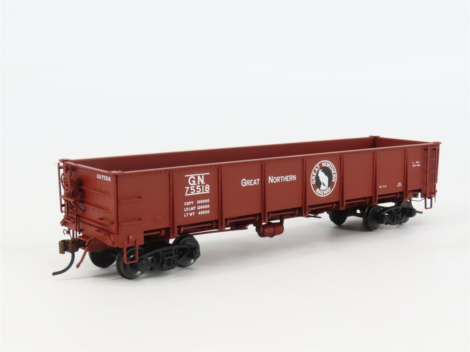 HO Scale Red Caboose RR-35010-25 GN Great Northern Drop Bottom Gondola #75518