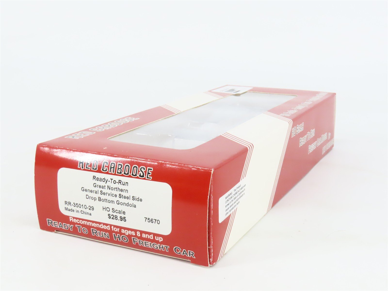 HO Scale Red Caboose RR-35010-29 GN Great Northern Drop Bottom Gondola #75670