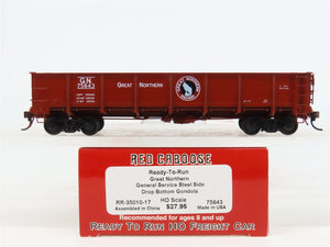 HO Scale Red Caboose RR-35010-17 GN Great Northern Drop Bottom Gondola #75643