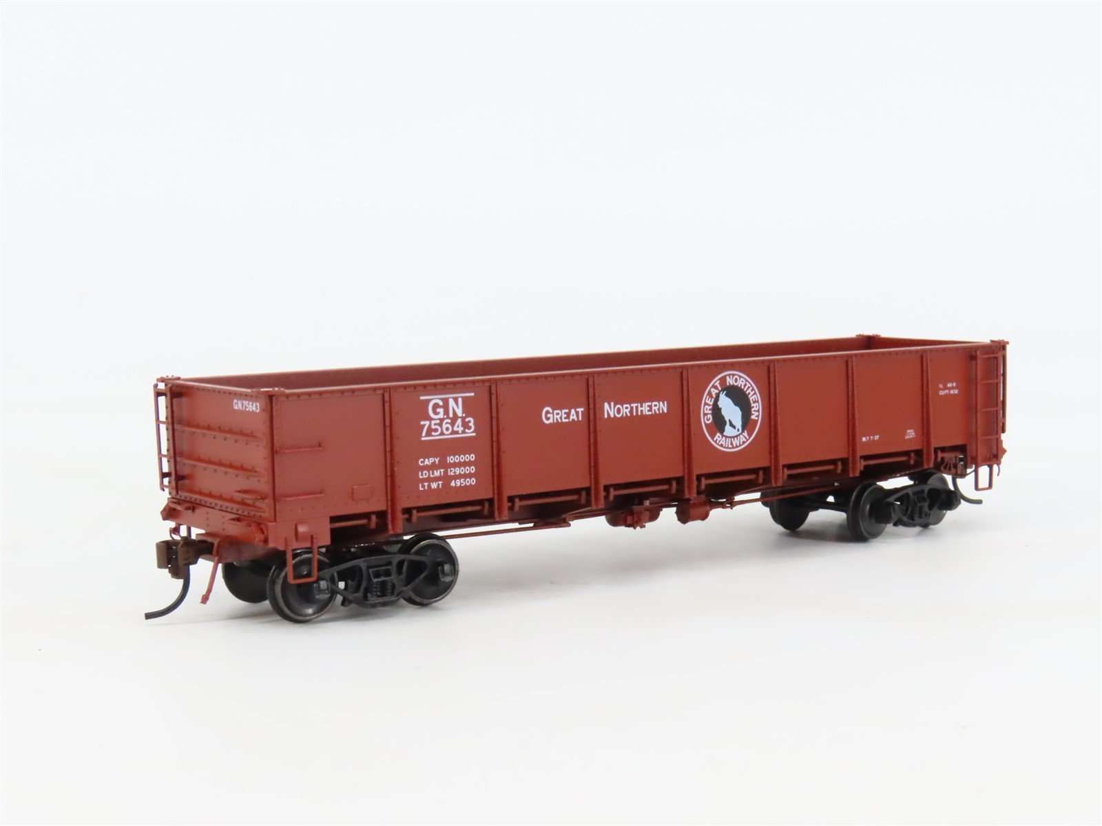 HO Scale Red Caboose RR-35010-17 GN Great Northern Drop Bottom Gondola #75643