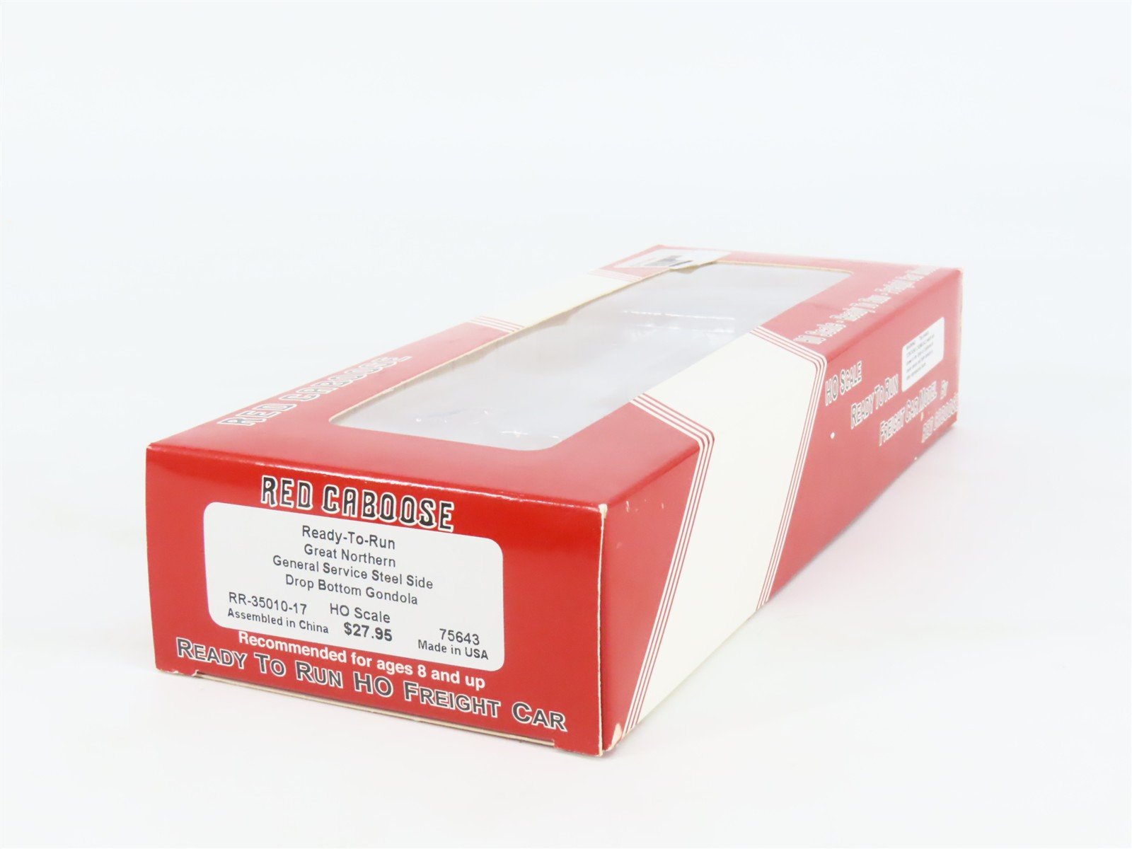 HO Scale Red Caboose RR-35010-17 GN Great Northern Drop Bottom Gondola #75643