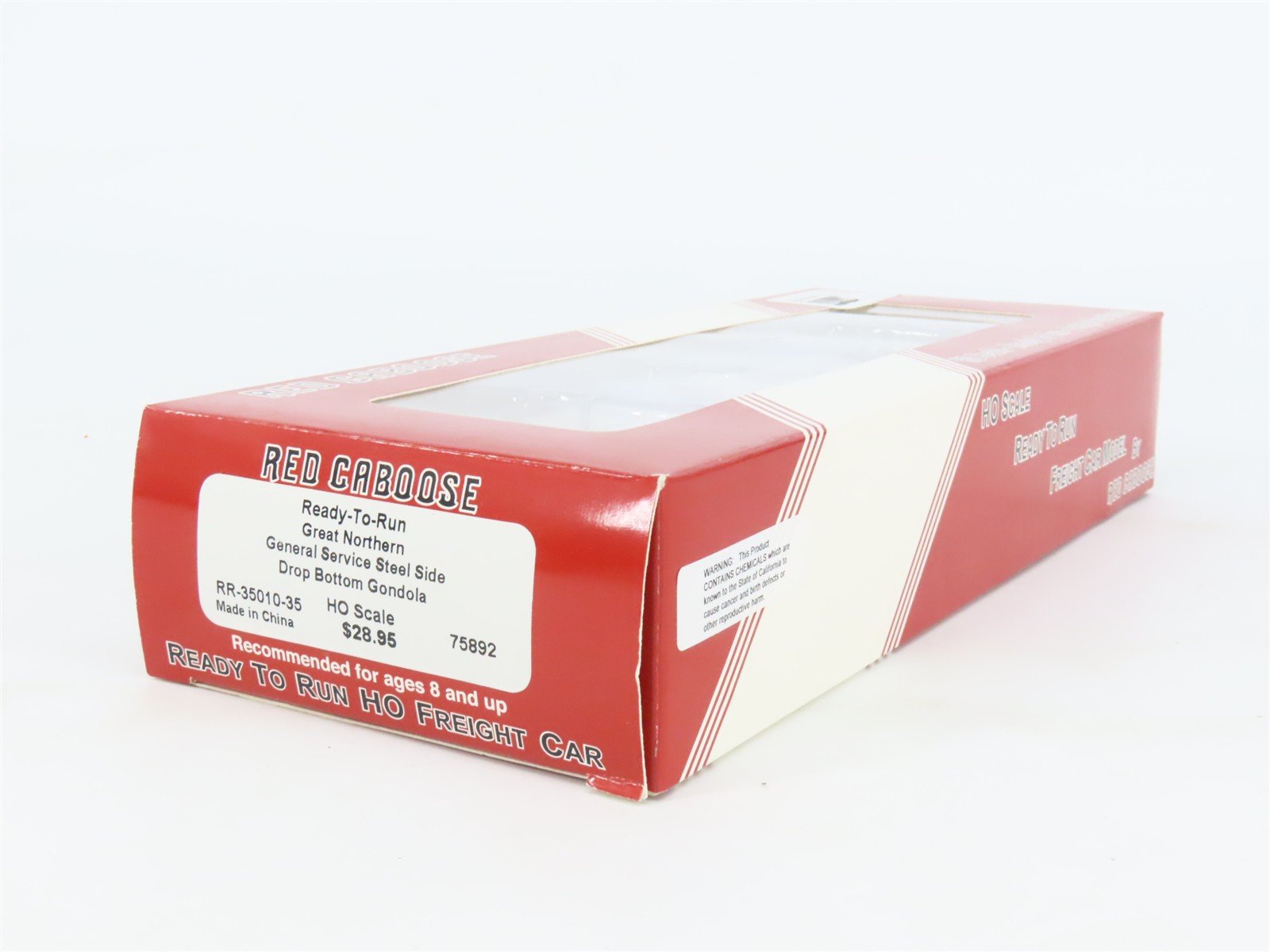 HO Scale Red Caboose RR-35010-35 GN Great Northern Drop Bottom Gondola #75892