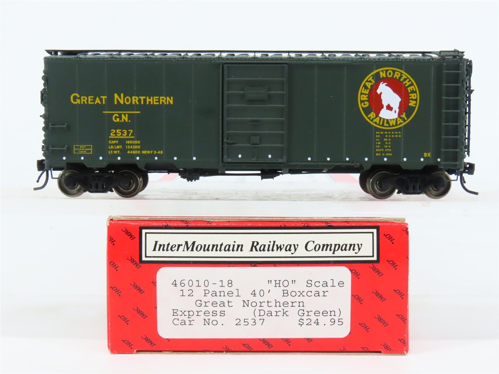 HO Scale InterMountain 46010-18 GN Great Northern Express 40' Box Car #2537