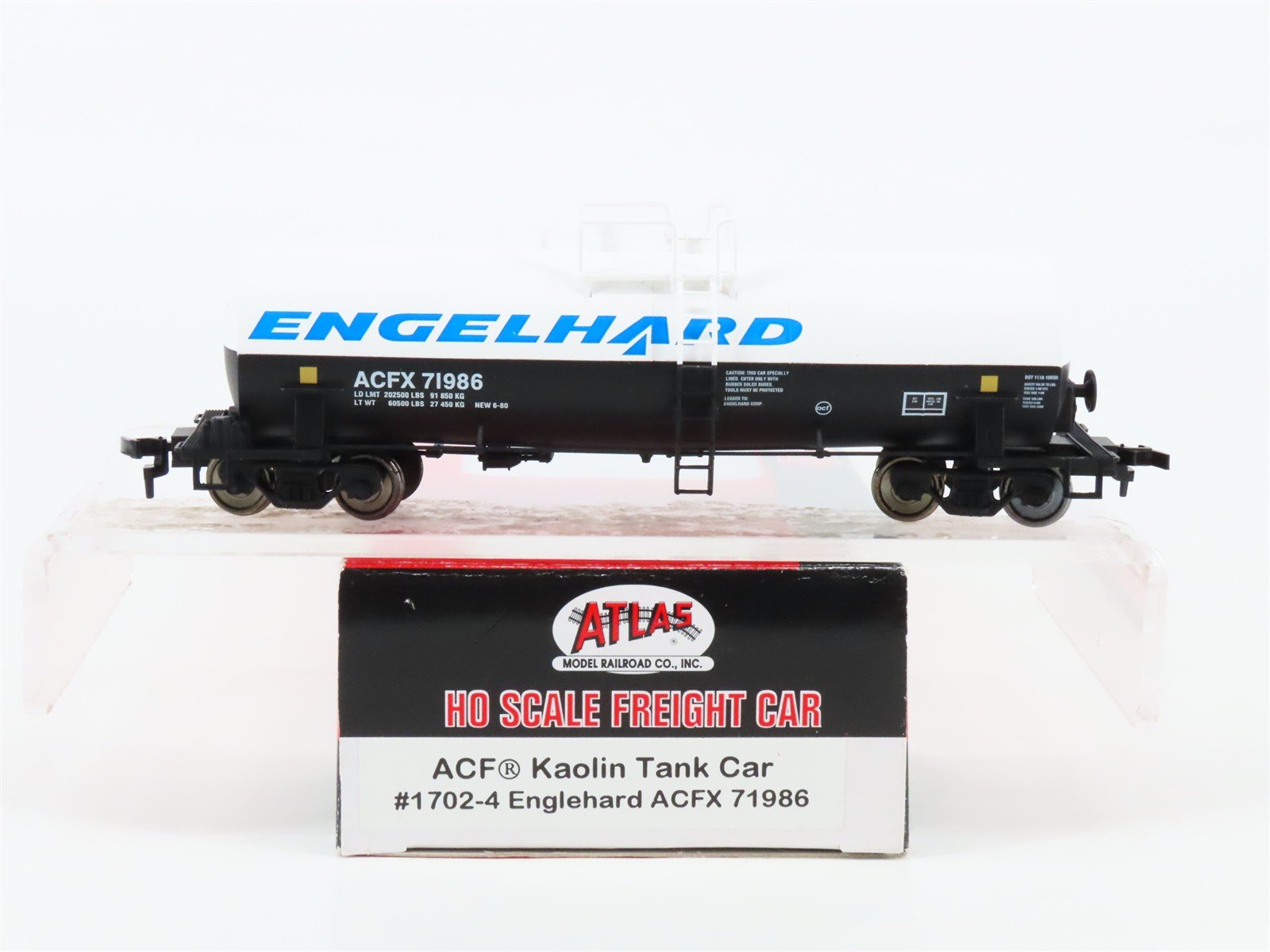 HO Scale Atlas 1702-4 ACFX Engelhard 13k Gallon Kaolin Tank Car #71986