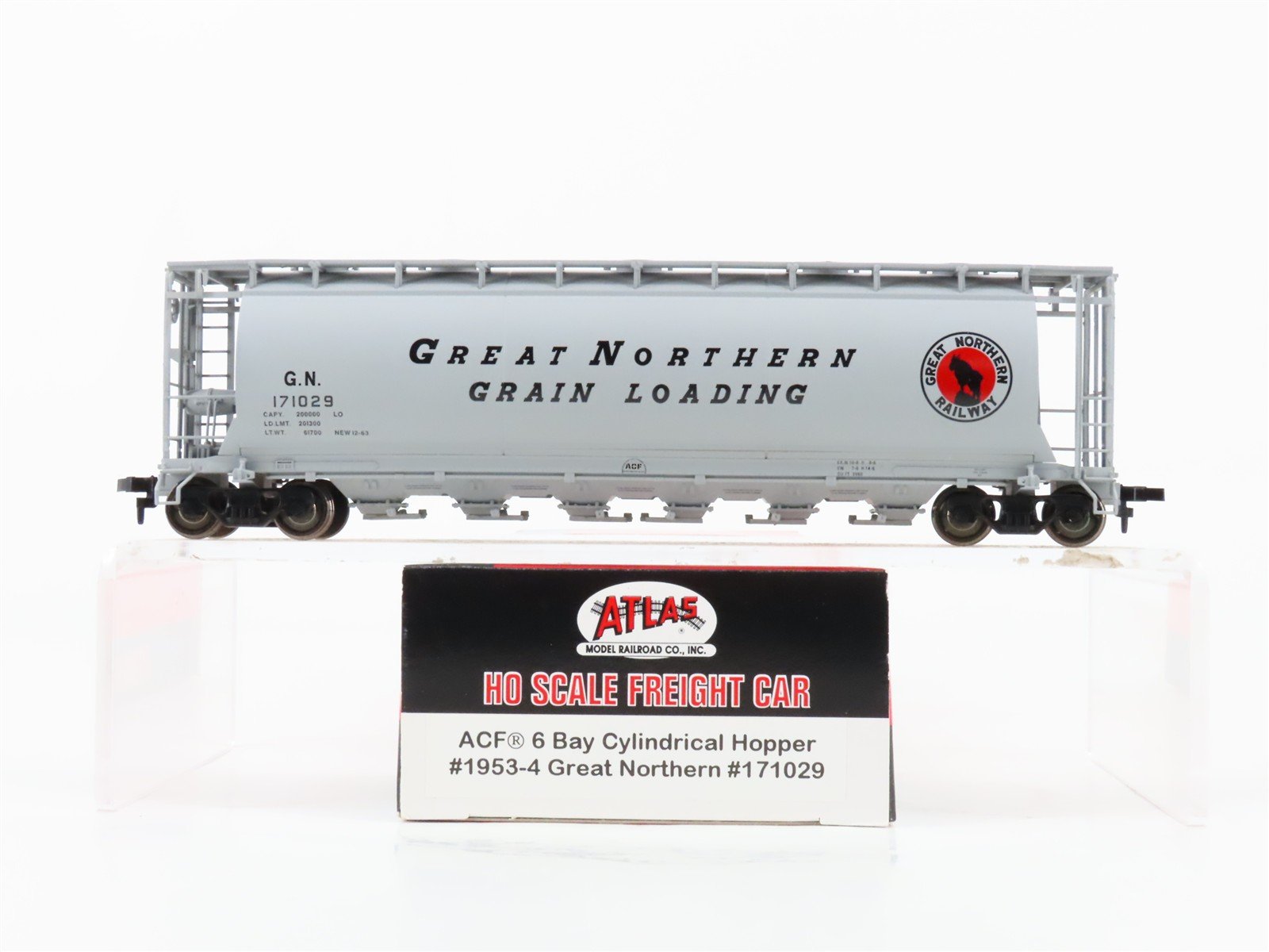 HO Atlas 1953-4 GN Great Northern Grain ACF 6-Bay Cylindrical Hopper #171029