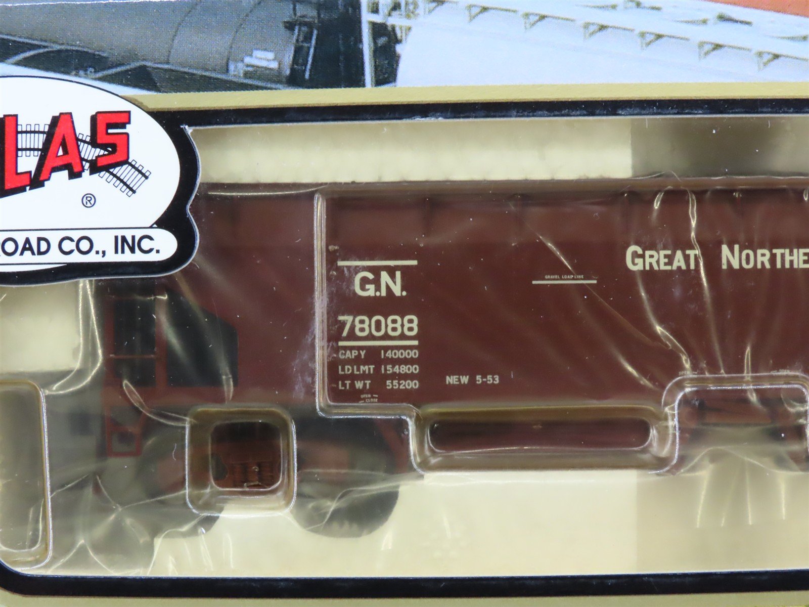 HO Atlas 1151-6 GN Great Northern 2-Bay Hart Ballast Hopper #78088 - SEALED