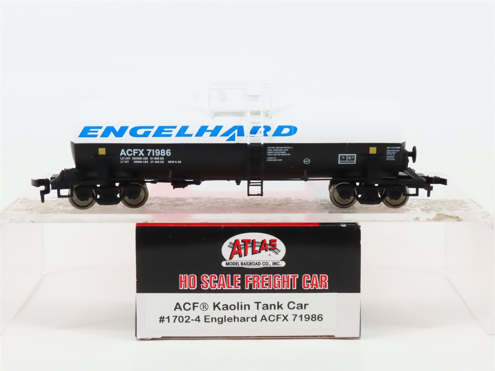 HO Scale Atlas 1702-4 ACFX Engelhard 13k Gallon Kaolin Tank Car #71986