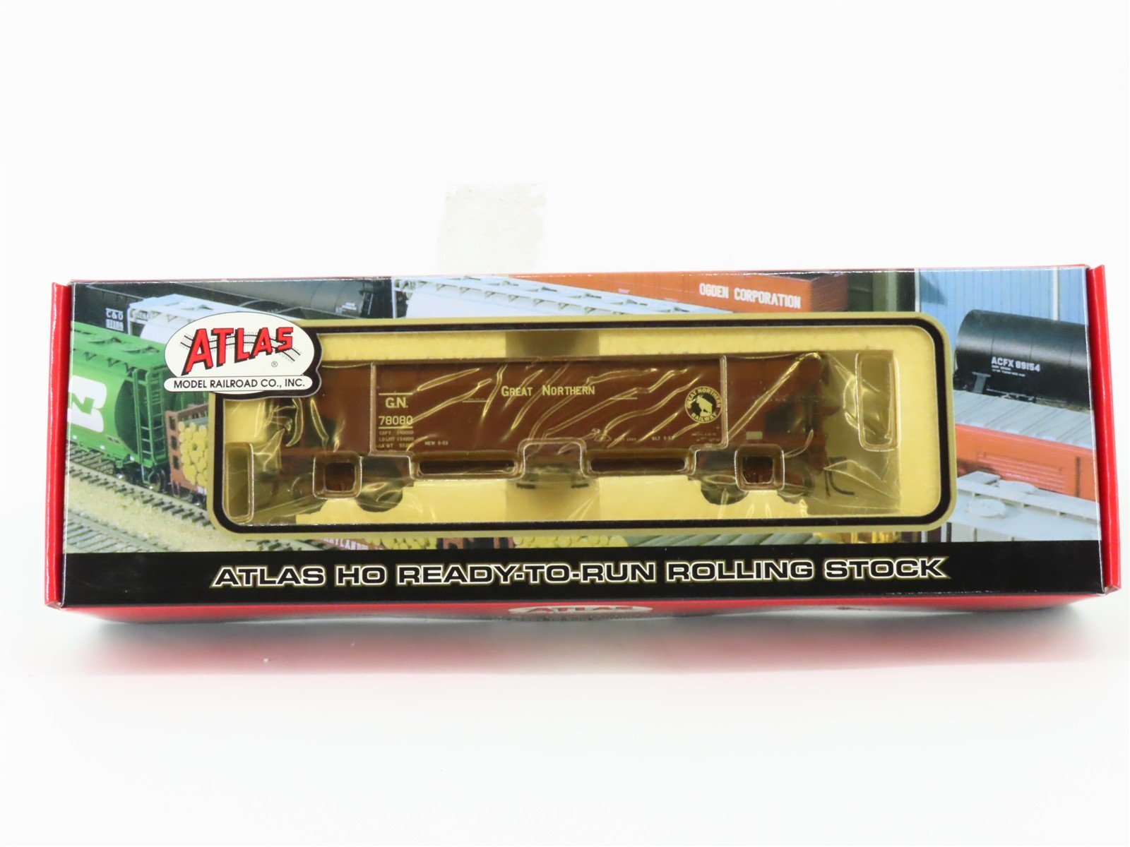 HO Atlas 1151-5 GN Great Northern 2-Bay Hart Ballast Hopper #78080 - SEALED
