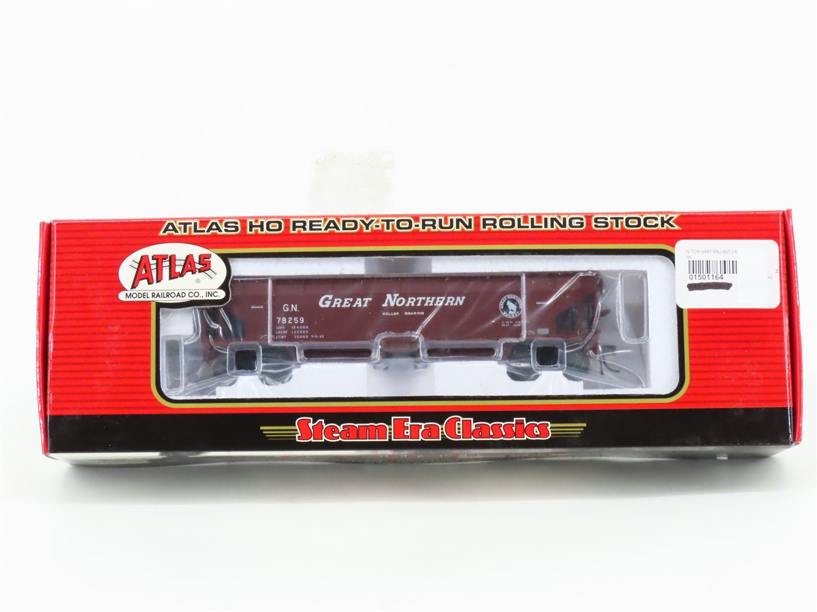 HO Atlas 1164-6 GN Great Northern 2-Bay Hart Ballast Hopper #78259 - SEALED