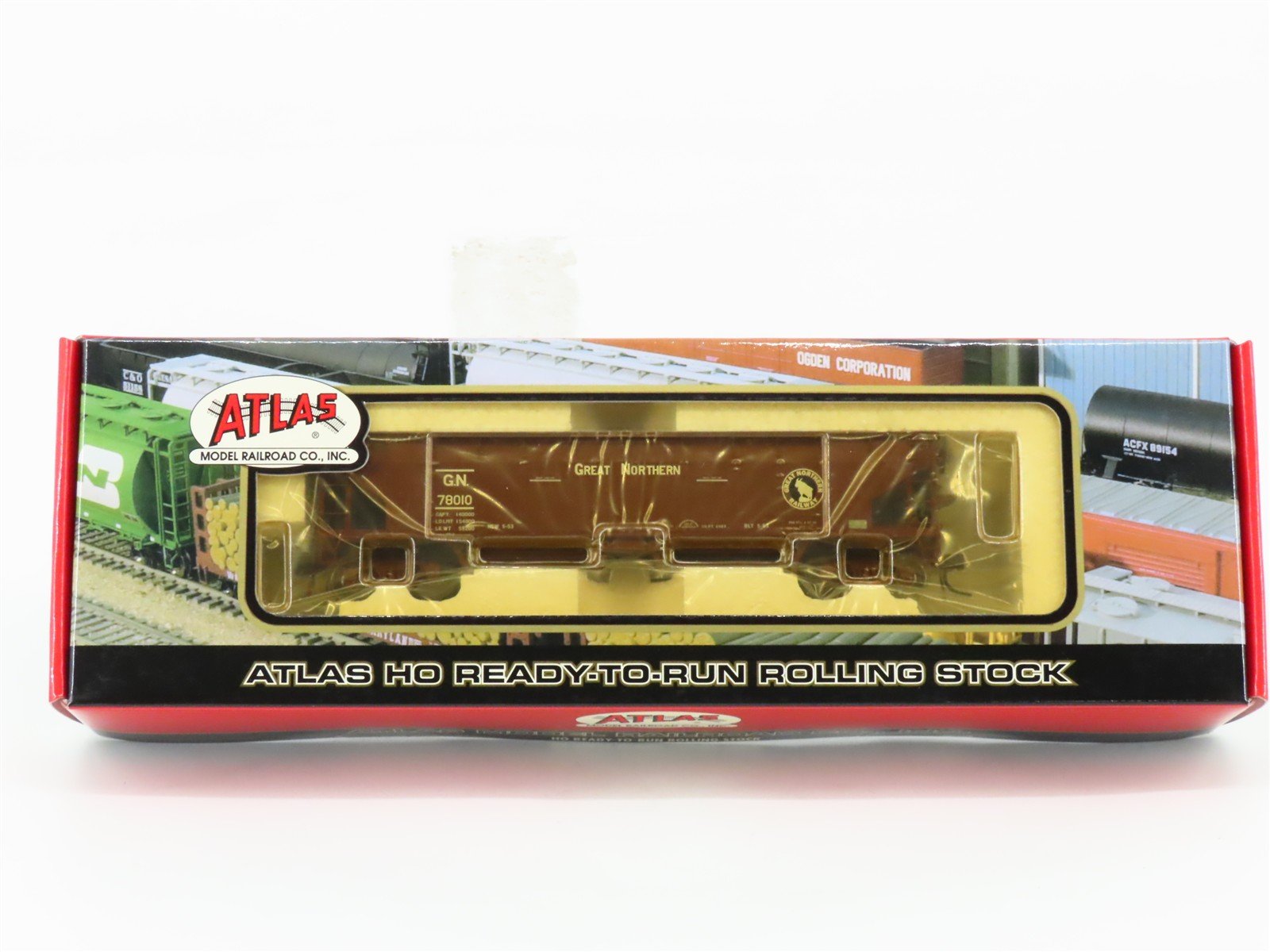 HO Atlas 1151-3 GN Great Northern 2-Bay Hart Ballast Hopper #78010 - SEALED
