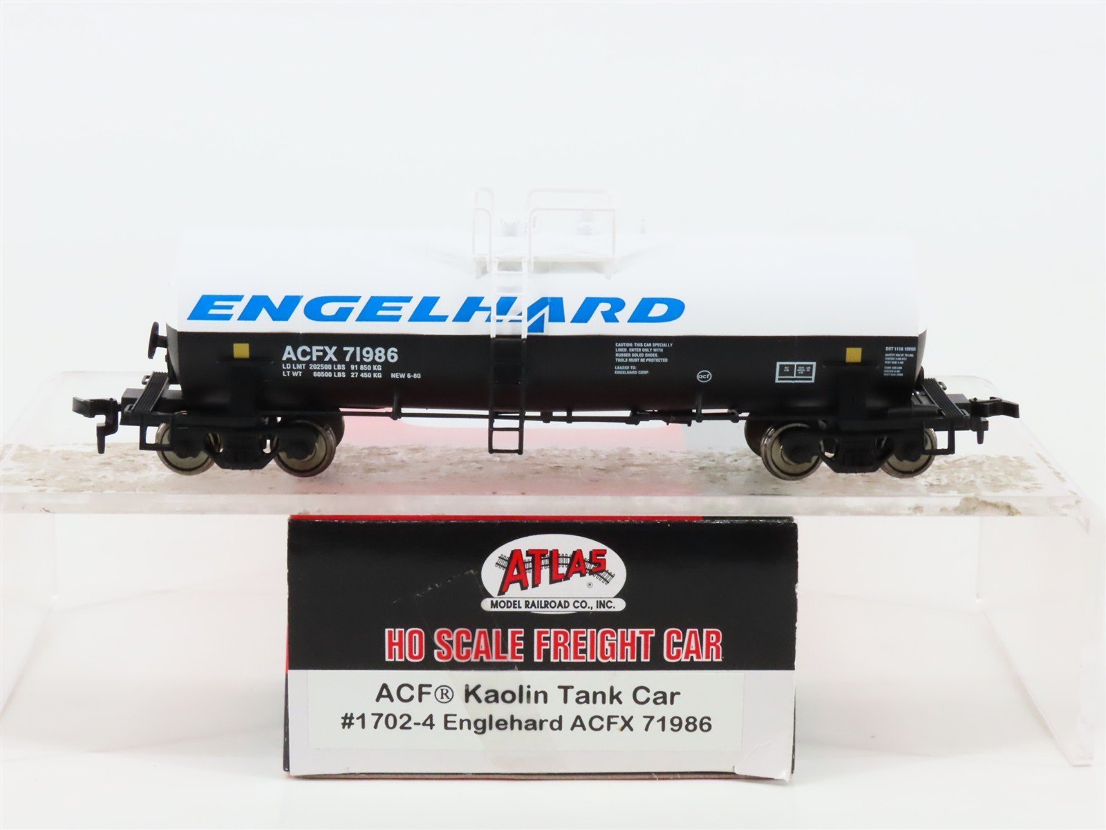 HO Scale Atlas 1702-4 ACFX Engelhard 13k Gallon Kaolin Tank Car #71986