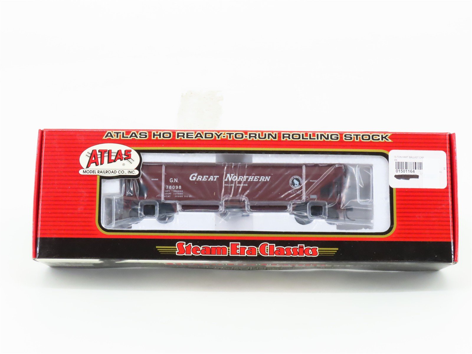 HO Atlas 1164-1 GN Great Northern 2-Bay Hart Ballast Hopper #78098 - SEALED