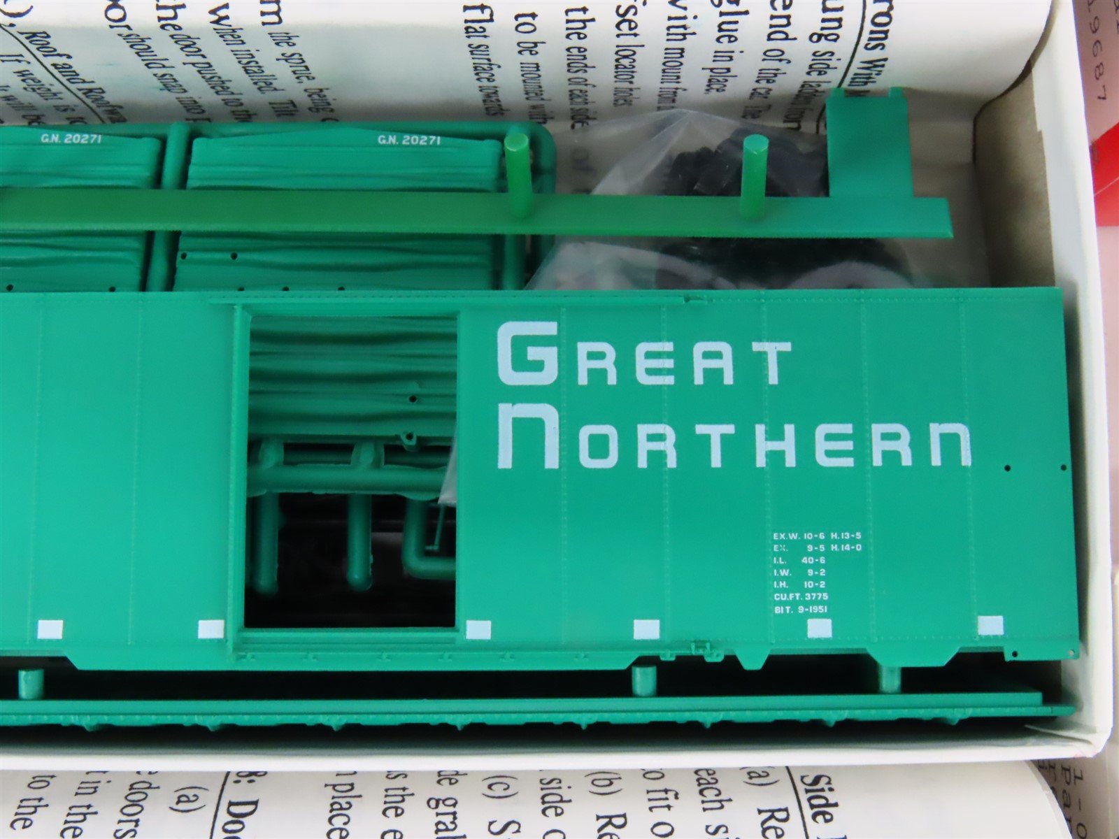 LOT of 4 HO Scale Intermountain GN Great Northern 40' 12-Panel Boxcar Kits