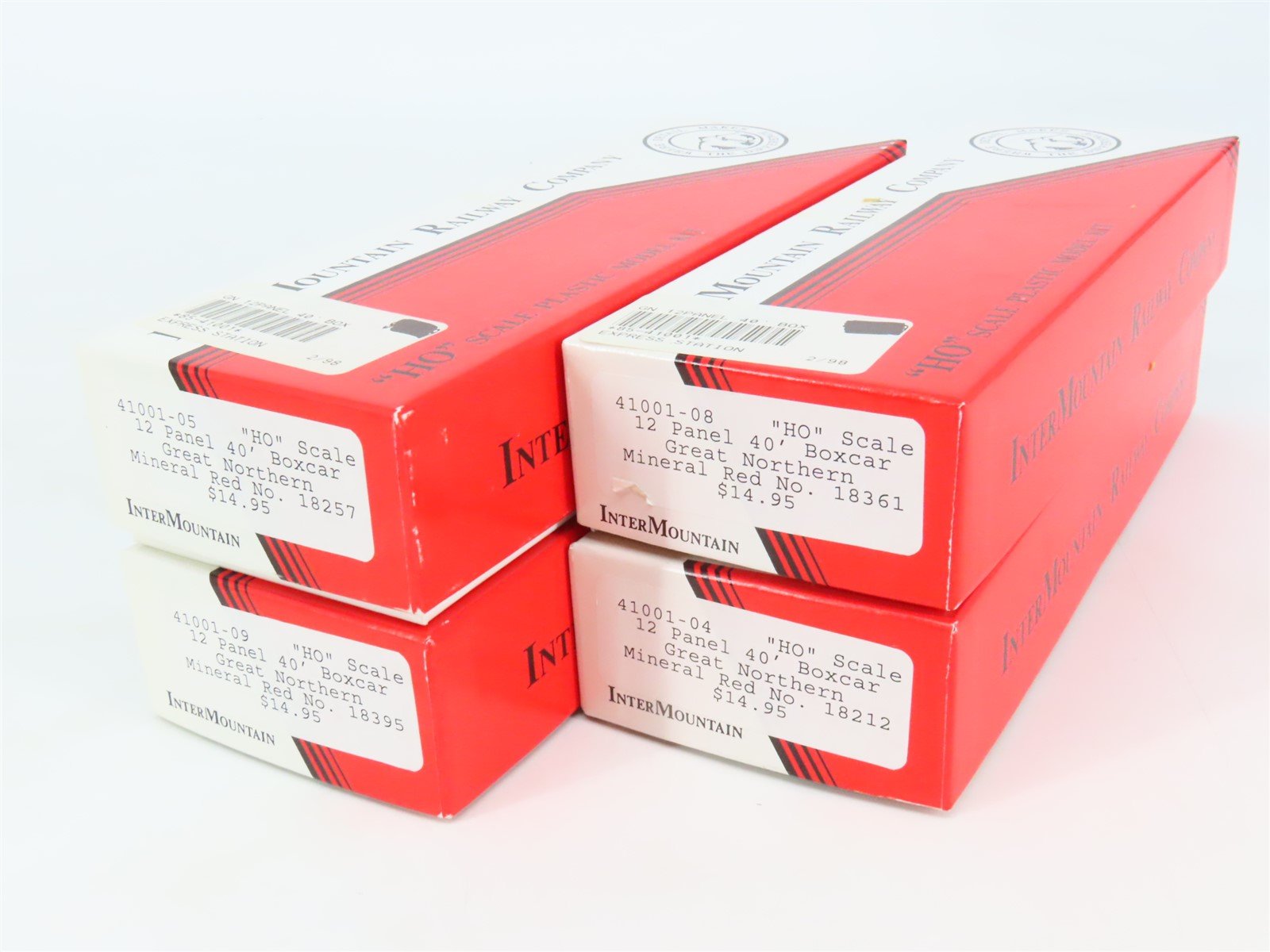LOT of 4 HO Scale Intermountain GN Great Northern 40' 12-Panel Boxcar Kits