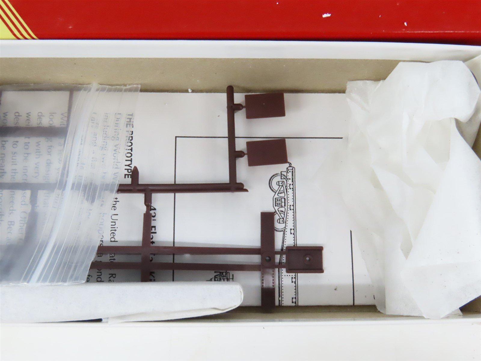 LOT of 4 HO Scale Red Caboose GN Great Northern 42' Fishbelly Flatcar Kits