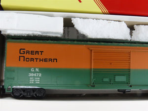 LOT of 4 HO Scale Red Caboose GN Great Northern 42' Fishbelly Flatcar Kits