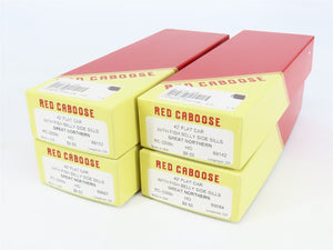LOT of 4 HO Scale Red Caboose GN Great Northern 42' Fishbelly Flatcar Kits