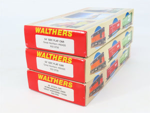 LOT of 3 HO Scale Walthers GN Great Northern 54' Flatcar & 40' Stock Car Kits